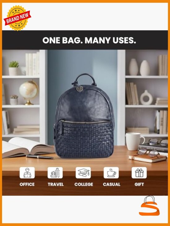 Genuine Leather Backpack for Men Women Office Casual Travel